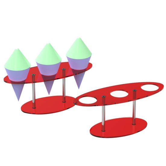 Держатель для мороженого с 3 отверстиями, прозрачная стойка для демонстрации вафельных рожков, суши, рулетов, для свадеб, дней рождения, годовщин