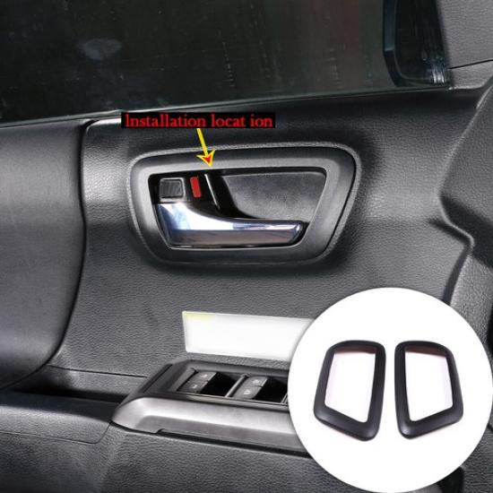 Матовый черный комплект накладок на чашки внутренних дверных ручек для Toyota Tacoma 2016-