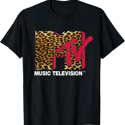 Футболка с логотипом MTV с леопардовым принтом