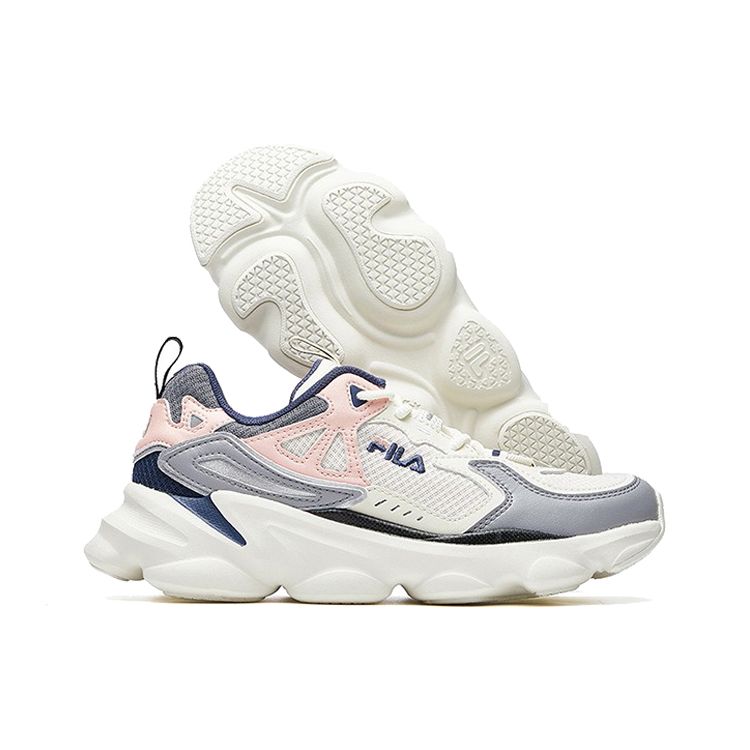 Fila Женские кроссовки для марафона Skipper из легкой ткани, низкие, серые, розовые, белые F12W021108FSA