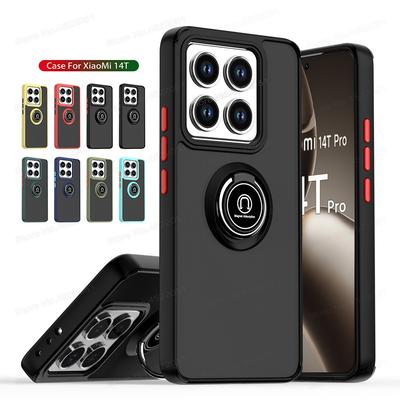 Для Xiaomi 14T Pro Чехол держатель для телефона кольцо вращающийся автомобильный магнитный чехол для Xiaomi 14 Ultra Mi 11T 14 T Pro матовый полупрозрачный чехол