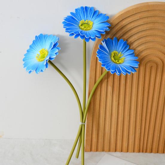 Artificial Gerbera Jamesonii with Stem Realistic Fake Silk Flower Home Office Table Centerpiece Faux Flower Branch Floral Arrangement Decoration