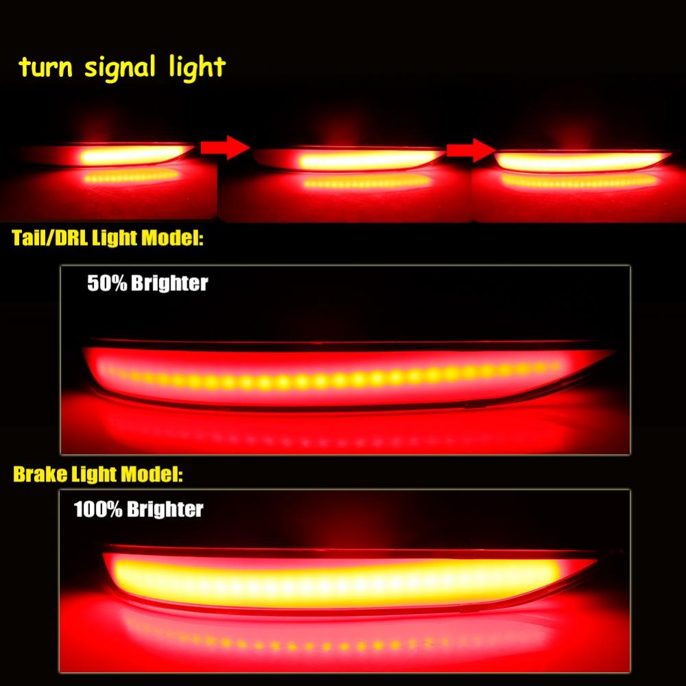 Red LED Car Rear Bumper Reflectors Tail/Brake Lights For Chevrolet Equinox 2018-2022 Sequential Turn Signal Light Rear Fog Light