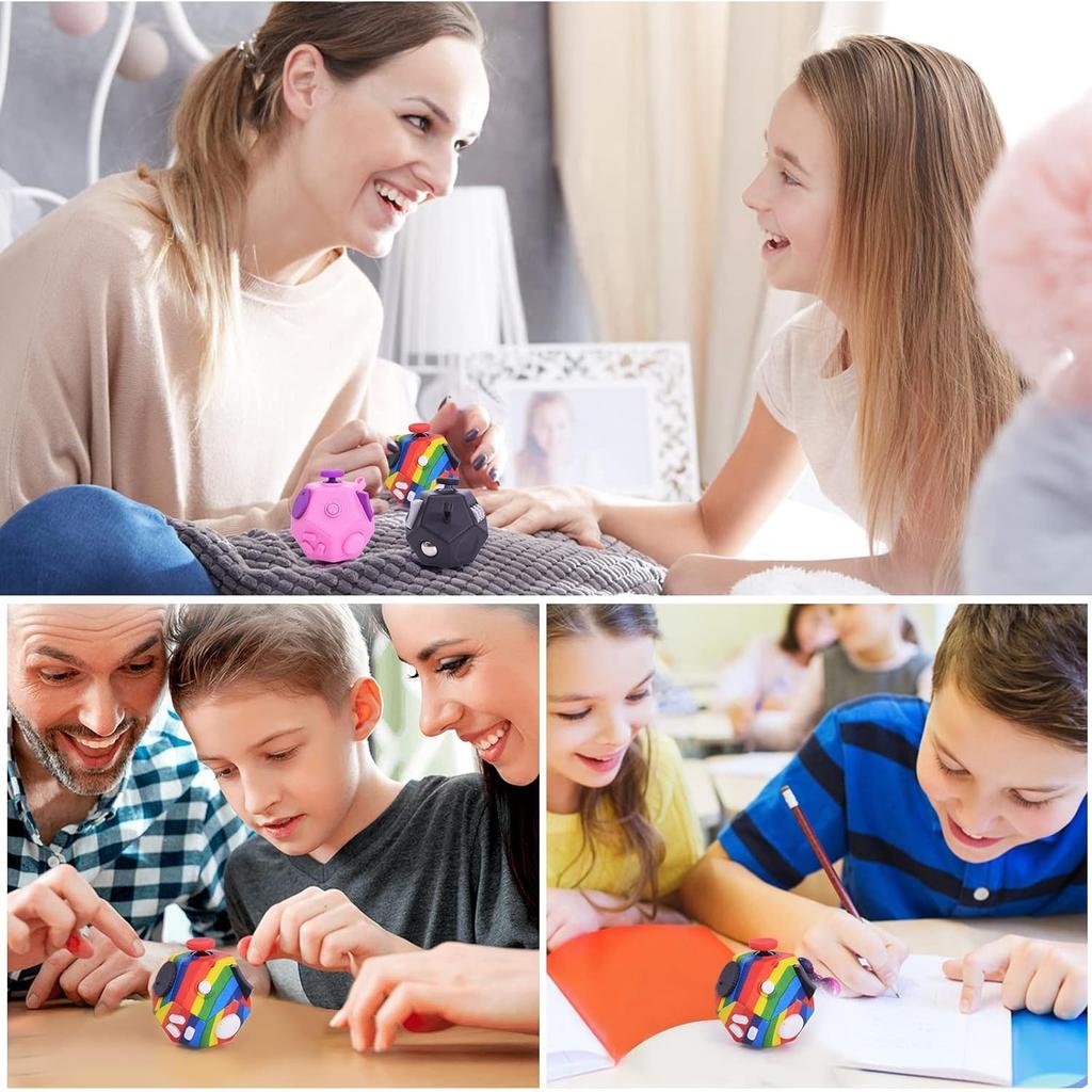 Маленькие игрушки-фиджет, 12-гранные кубические игрушки для детей и взрослых с тревогой, СДВГ, аутизмом и снятием стресса