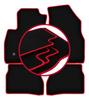 Velour floor mats with red edge for: Fiat Doblo II 0 (2009-2020)