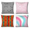 Striped Pattern Pillow Case Cushion Cover Soft Cute Throw Pillow Case For Car Sofa Pillowcase Polyester With Zipper