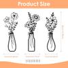 3Pcs Metal Flowers Wall Art Exquisite Metal Vase Wall Decor Floral Ornaments Rustic Farmhouse Decor for Living Room Bathroom