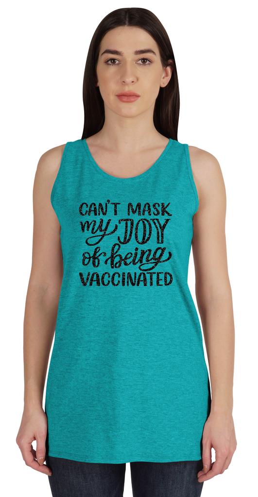 Inkmeso Can't Mask My Joy Of Being Vaccinated Women Pro-Vaccine Tank Top