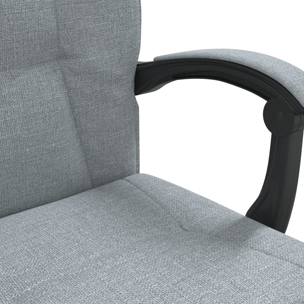 Office Chair with Reclining Function Light Grey Fabric