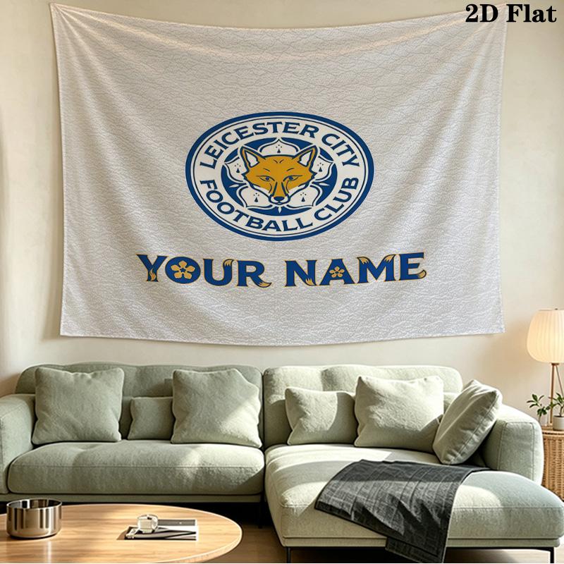Custom Name Leicester City Printed Tapestry – Wall Hanging for Bedrooms, Dorms, and Home Decor