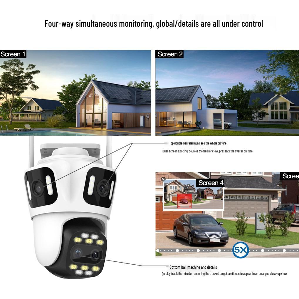 Wireless 8x Zoom Outdoor Panoramic HD Camera with Cross-border Linkage and 360-Degree Coverage