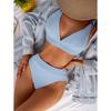 High Waist Bikini Set Swimsuit for Women Solid Sexy Two Piece Sets Womens Outfits Beachwear 2023 Bathing Suit Swimwear