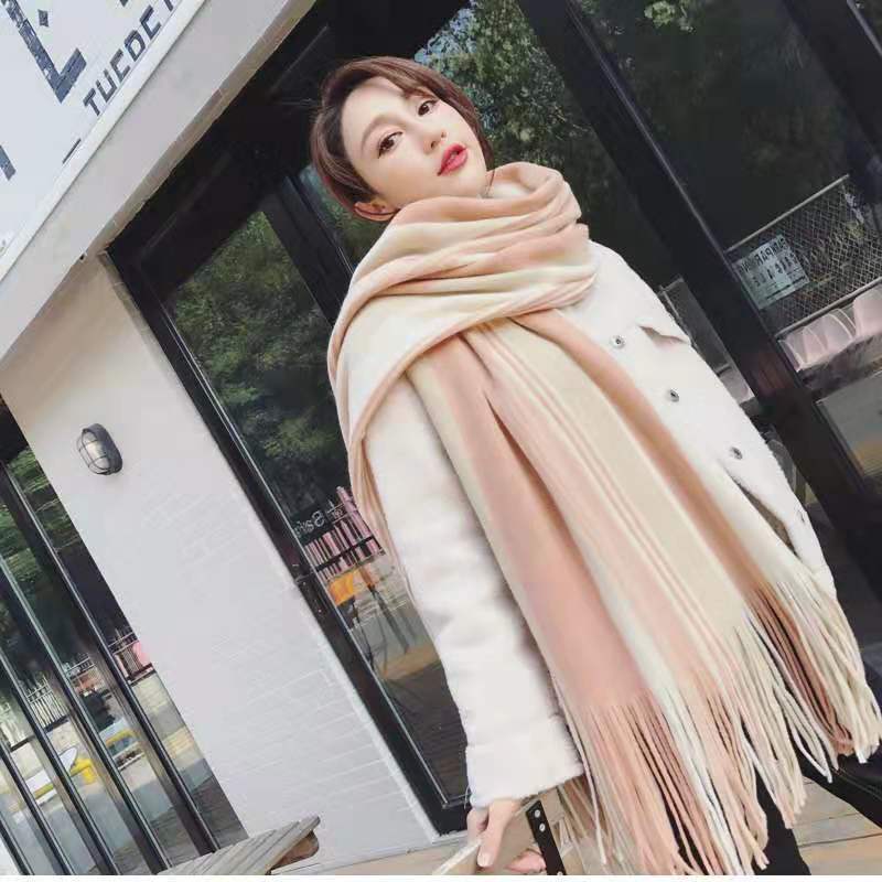 Women Plaid Scarves, Thickened Warm Scarves for Male and Female In Winter Warm Scarves