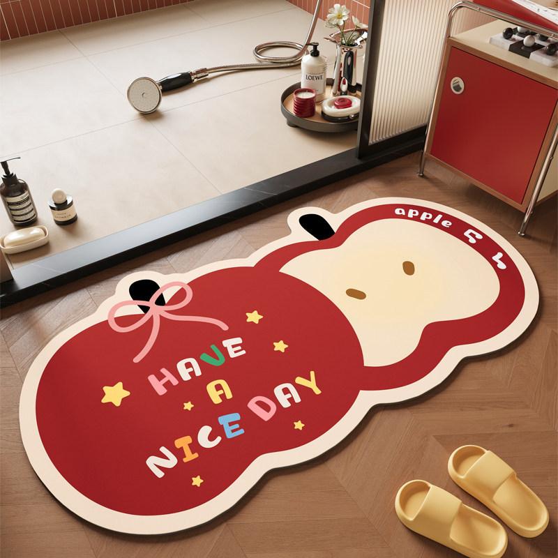 Cartoon Bathroom Rug Bathroom Entrance Water-Absorbing Hand Basin Quick-Drying And Anti-Slip Foot Mat Home Decor Accessor