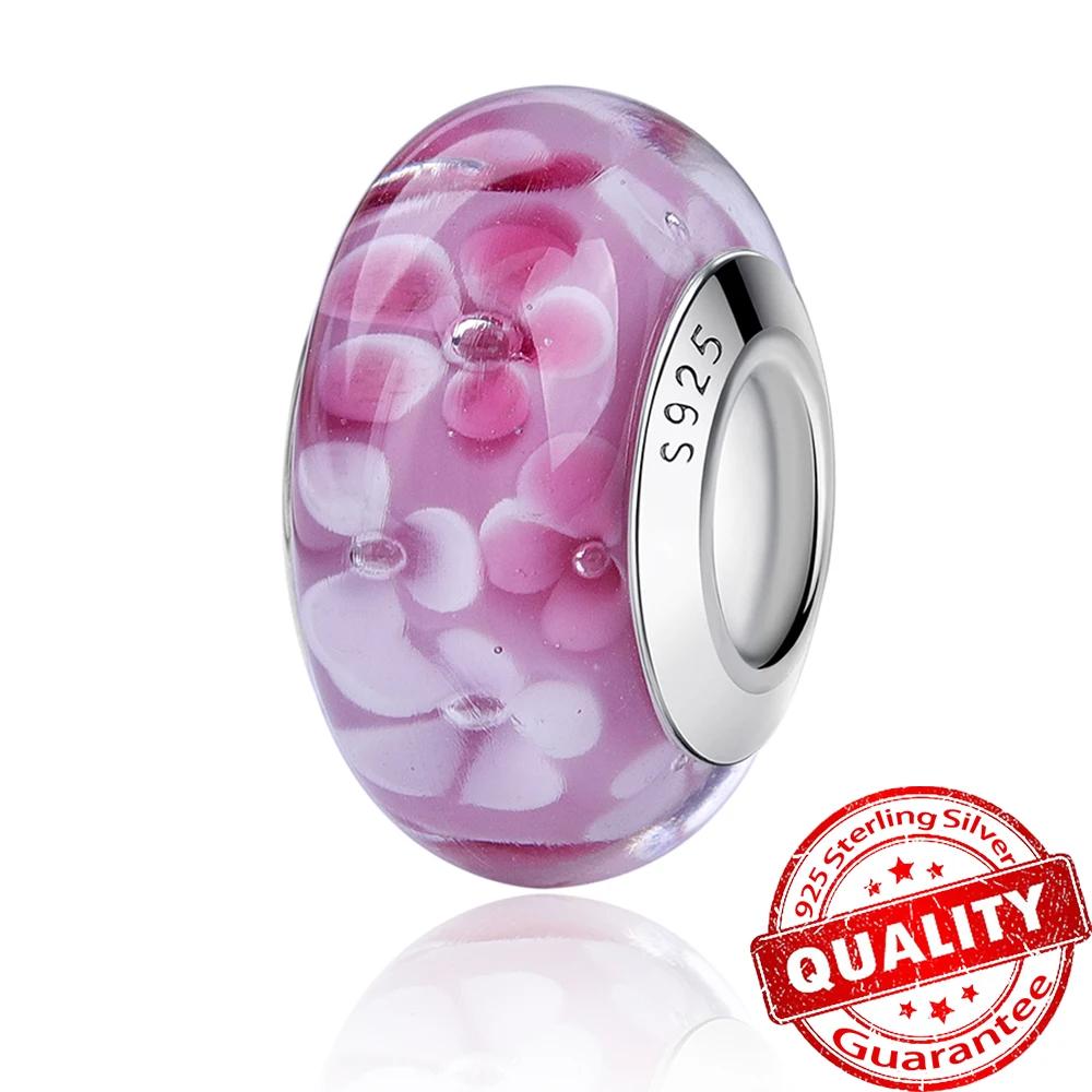 Новый Медный Красочный Цветок Муранское Стекло Шарм Подходит Оригинальный Браслет Ожерелье Сердце Муранское Стекло Сделай Сам Изысканные Ювелирные Изделия