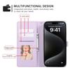 Для iPhone 16 Pro Max Чехол 3D Ромбовидная Сетка Тисненый Кожаный Чехол-Кошелек для Телефона со Шнурком