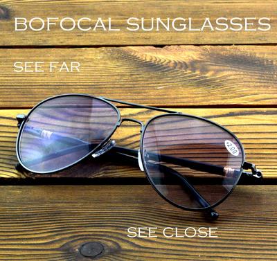Бифокальные солнцезащитные очки для чтения с серыми линзами Pilot с двойными перемычками от +0,75 до +4 см. для ближнего и дальнего света на открытом воздухе и в помещении