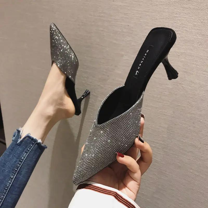 Fashion Black Shoes For Women Job With Bow Sandals Woman Slippers Slides 2024 Luxury 39 Top Designs Casual Premium Low Price Vip