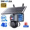 SHIWOJIA Солнечная Камера 4G SIM Карта 4K 8MP Двойной Объектив 12X Оптический Зум Наружная WIFI Солнечная Панель Отслеживание Гуманоидов CCTV Камера Сигнализация