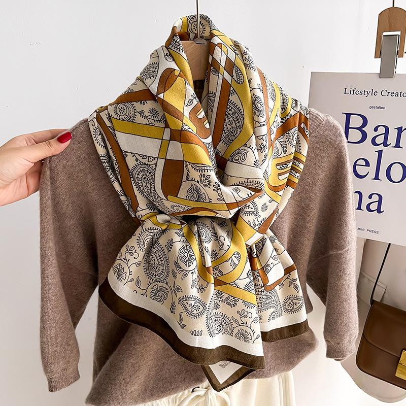 Womens Large Silk Scarf Long Satin Scarf Fashion Designer Scarf Lightweight Wraps