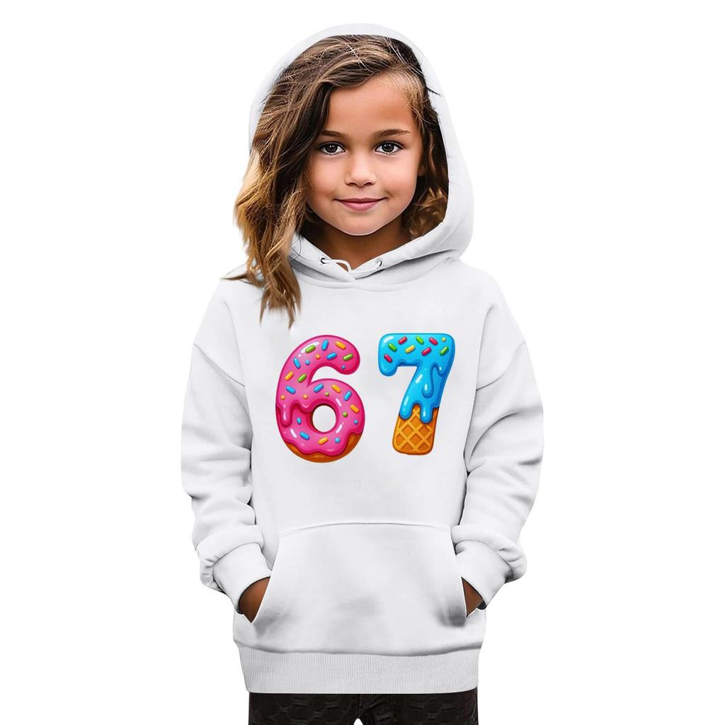 Kids' Fashion Printed Pullover Casual Long-Sleeve Crewneck Hoodie Top