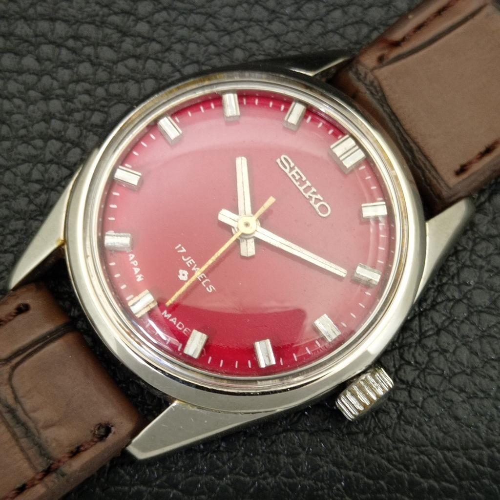 ВИНТАЖНЫЕ МЕХАНИЧЕСКИЕ ЧАСЫ SEIKO 66B JAPAN BOY С КРАСНЫМ ЦИФЕРБЛАТОМ, ВОССТАНОВЛЕННЫЕ a704664-1