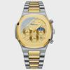 Men's Multifunction Quartz Watch Chronograph Luminous Water-Resistant Luxury Golden Steel Bracelet Men Moonswatch