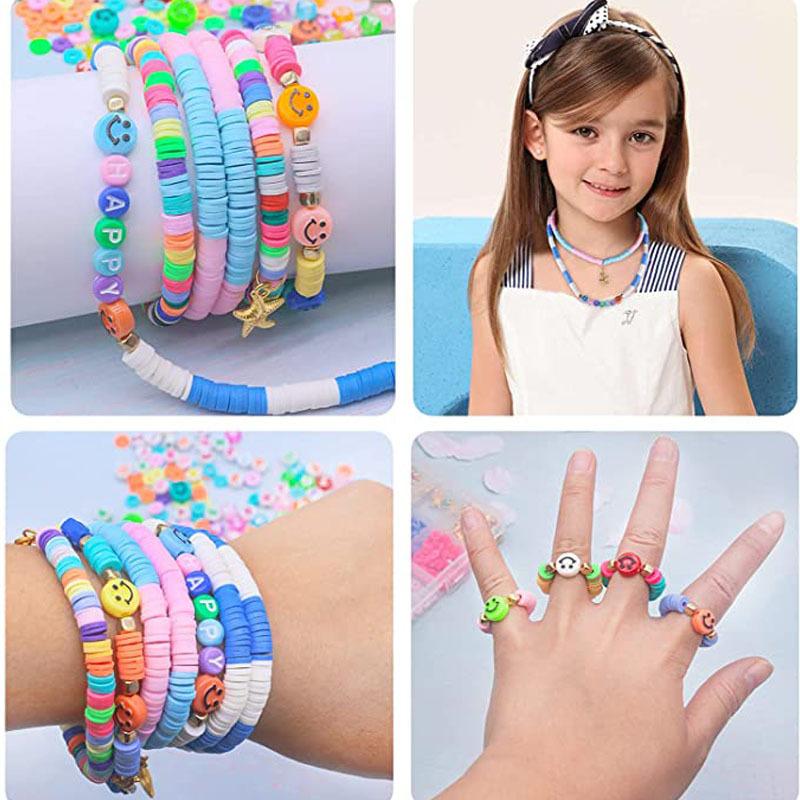 4394 шт./кор. 6 мм, набор бусин из полимерной глины, цвет радуги, цвет глины, плоские чипсы, набор для изготовления браслетов, DIY Boho, ювелирные материалы, комплект аксессуаров