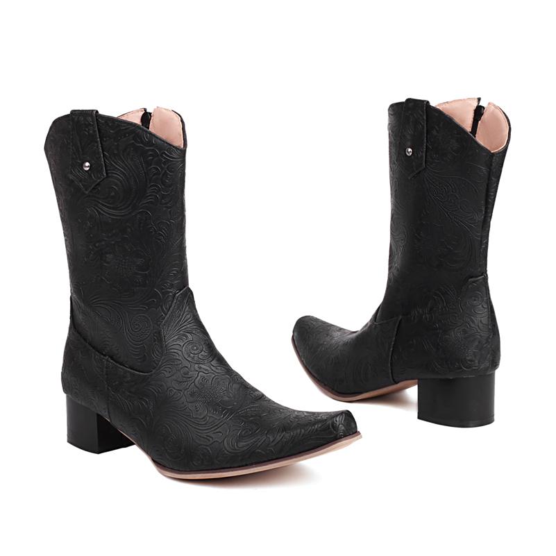 Женские ботильоны с квадратным носком, толстые средние каблуки на молнии, короткие ботинки в стиле вестерн, женская модная обувь, осень-зима, армейский зеленый цвет 46