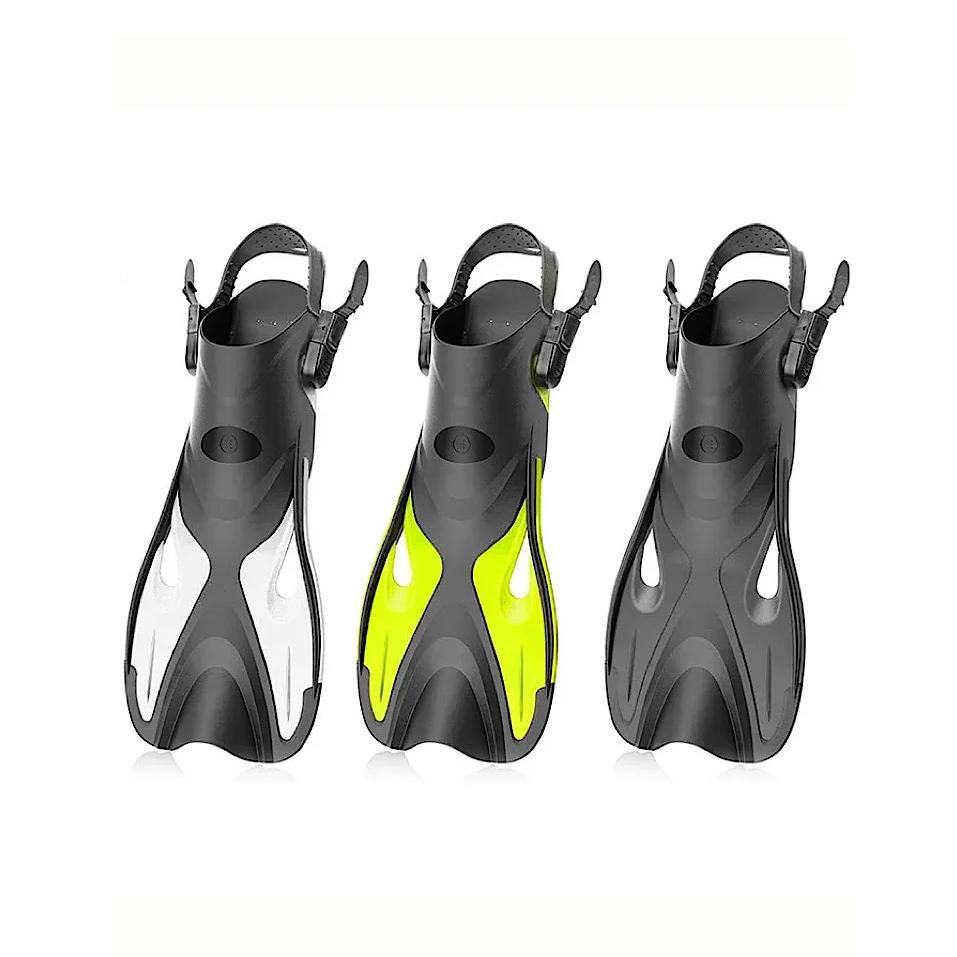 Профессиональные ласты для подводного плавания с регулируемой пряжкой и открытой пяткой, нескользящие ласты для плавания, пляжная обувь для океана, оборудование для водных видов спорта для взрослых