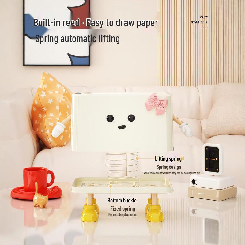 Cute Cream White Bowknot Tissue Box