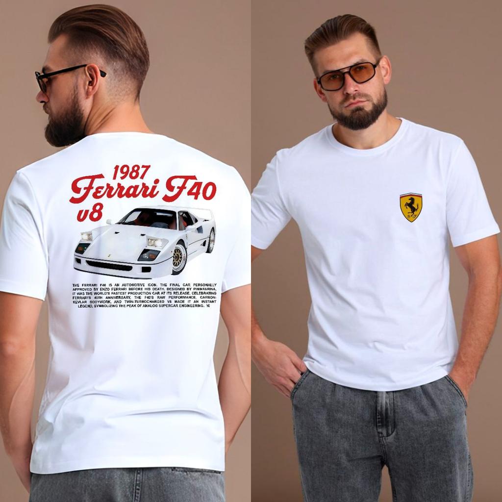 Мужская и женская футболка с графическим принтом суперкаров Porsche и Ferrari, уличная, оверсайз, Y2k, с коротким рукавом, высококачественная одежда для мужчин и женщин