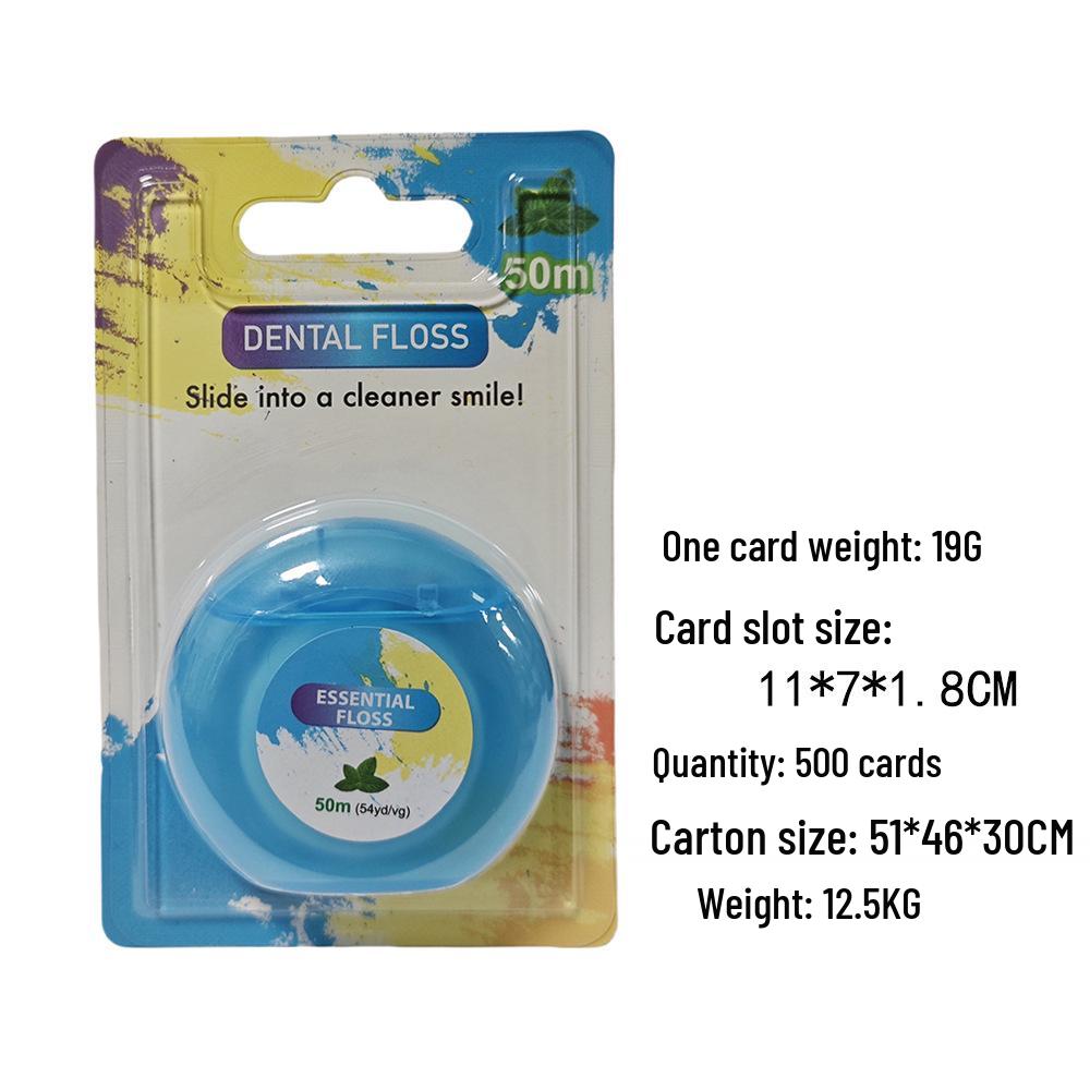 Очень мягкая мятная микровощеная нейлоновая зубная нить, 50 м - Одноразовый межзубный очиститель