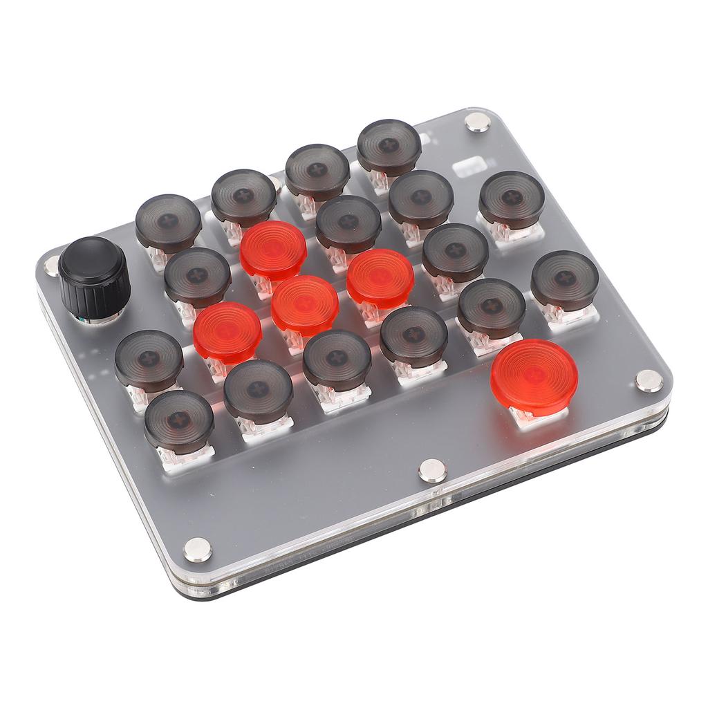 Одноручная макромеханическая клавиатура 21 клавиша 1 ручка USB C BT соединение красный переключатель портативный