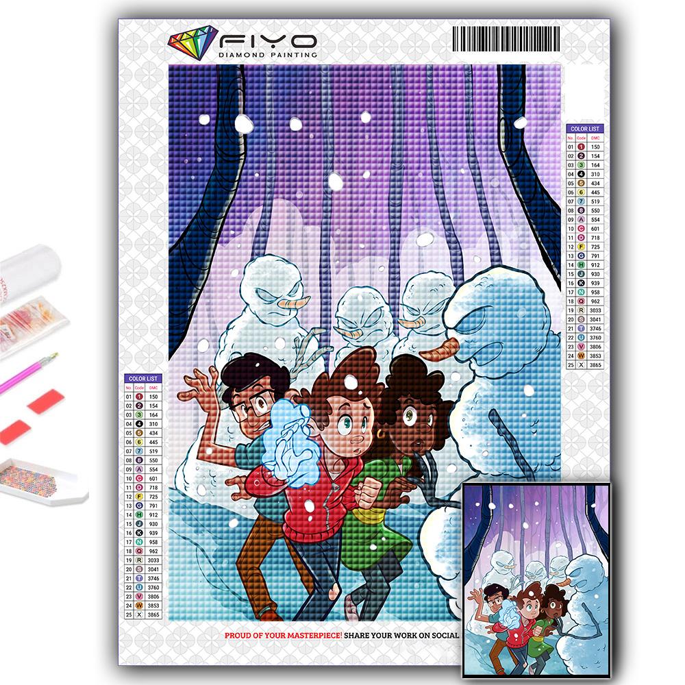 Алмазная картина Рождественская елка Санта-Снеговик Вышивка крестом Стразы Домашний декор