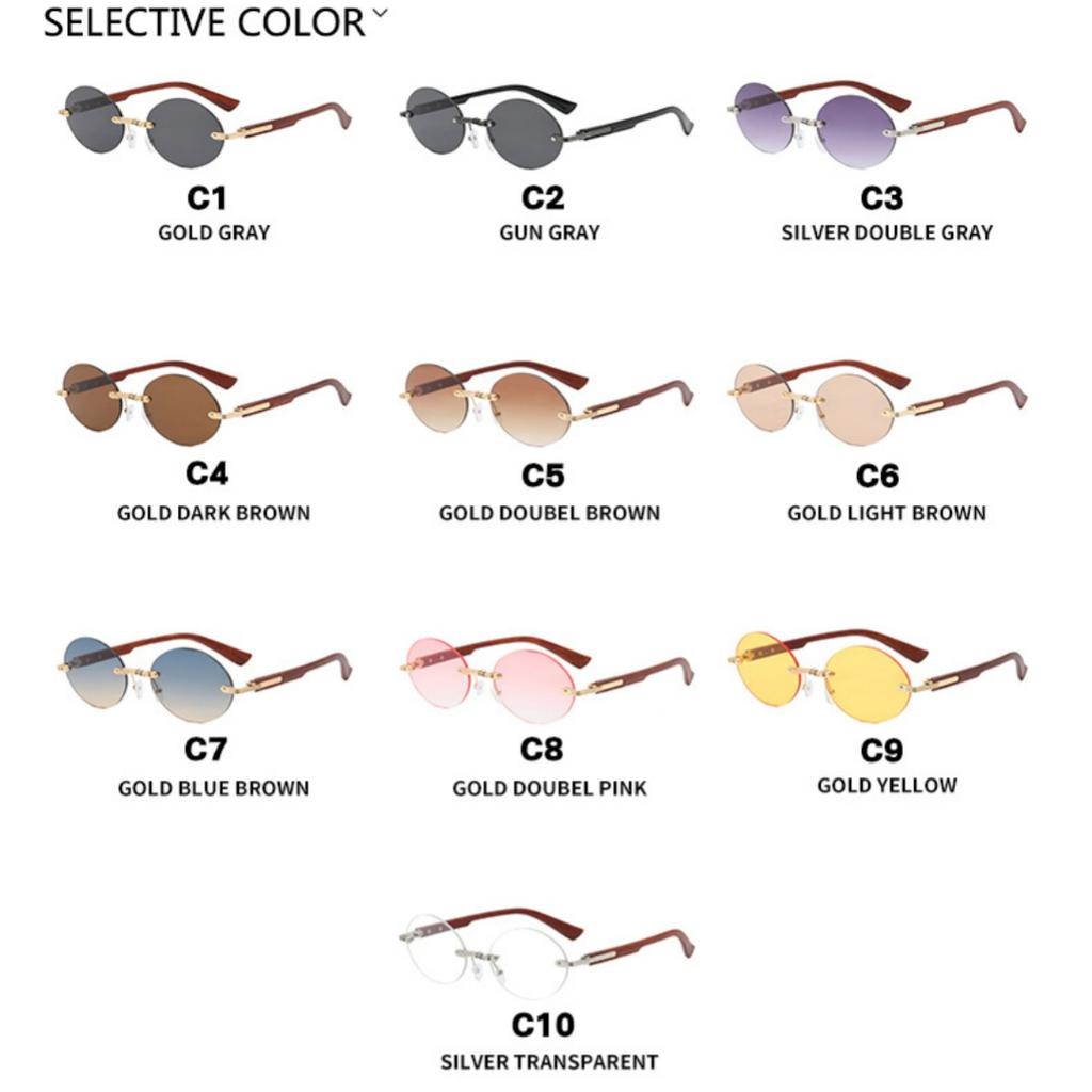 New Frameless Oval Sunglasses High-End Light Luxury Women'S Fashionable Summer Beach Vacation Sunglasses