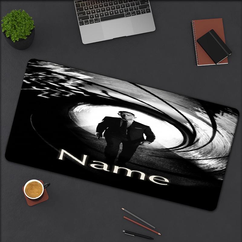 Custom Name James Bond Theme Mouse Pad Non Slip Rubber Base Multifunctional Office Home Decor Perfect For Workspace Personalization