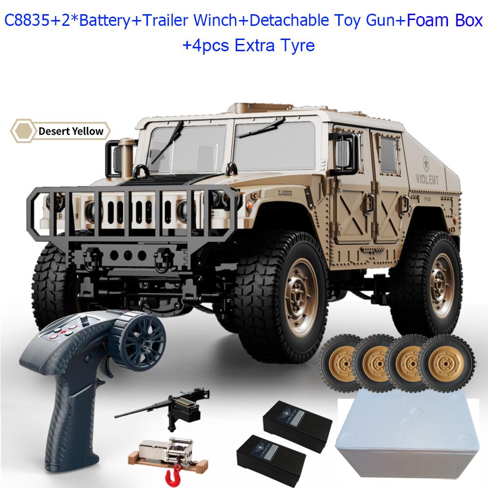ABAH1 C8835 1:14 RC Car 2.4G Remote Control Car 4WD Off-road Climbing Simulation All-terrain RC Crawler Military Jeep JJRC RC Toys