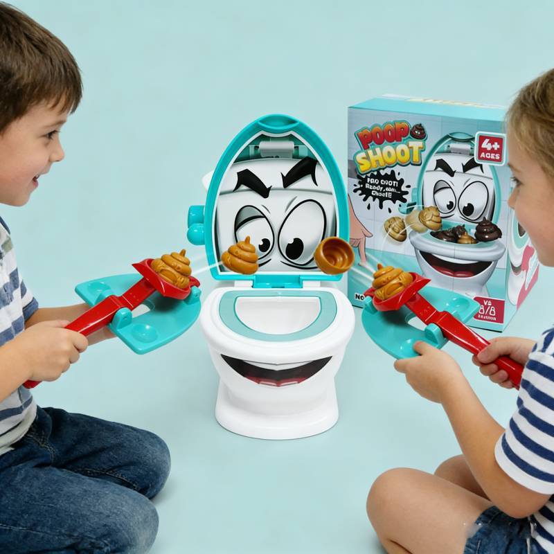 Игра-игрушка «Стрельба какашками в унитаз» с вылетающими фекалиями для игры в помещении с родителями и детьми, веселье