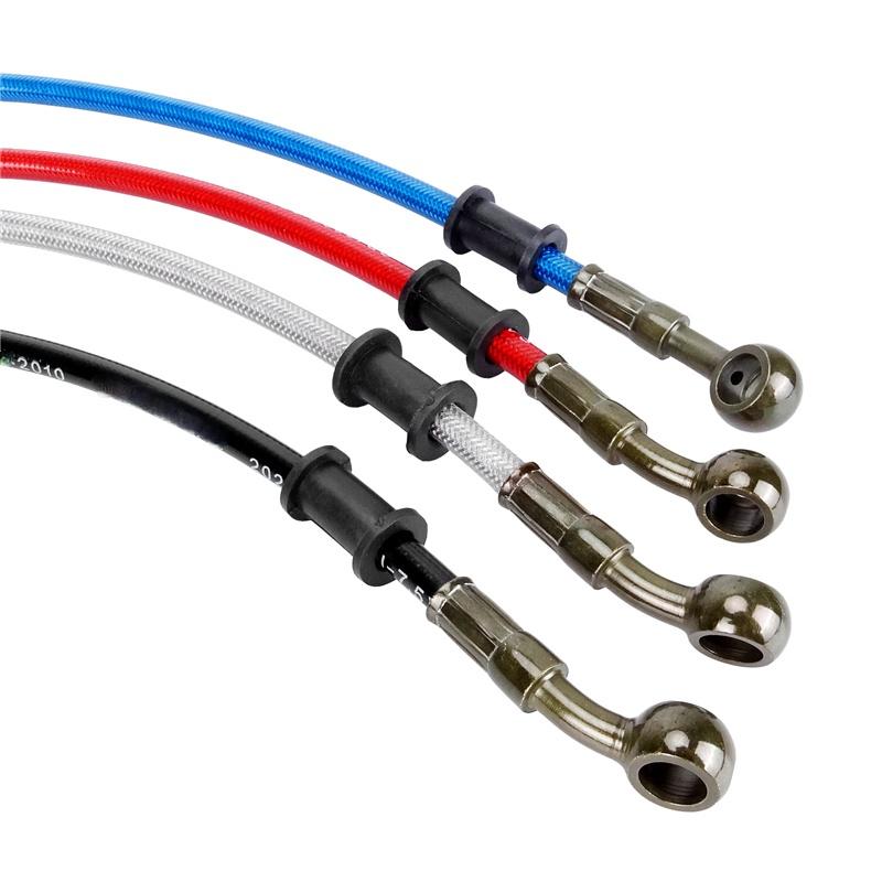 M10 50-120cm Motorcycle Dirt Bike Braided Line Steel Brake Hose Cable Hydraulic Banjo Pipe Universal Fit Racing