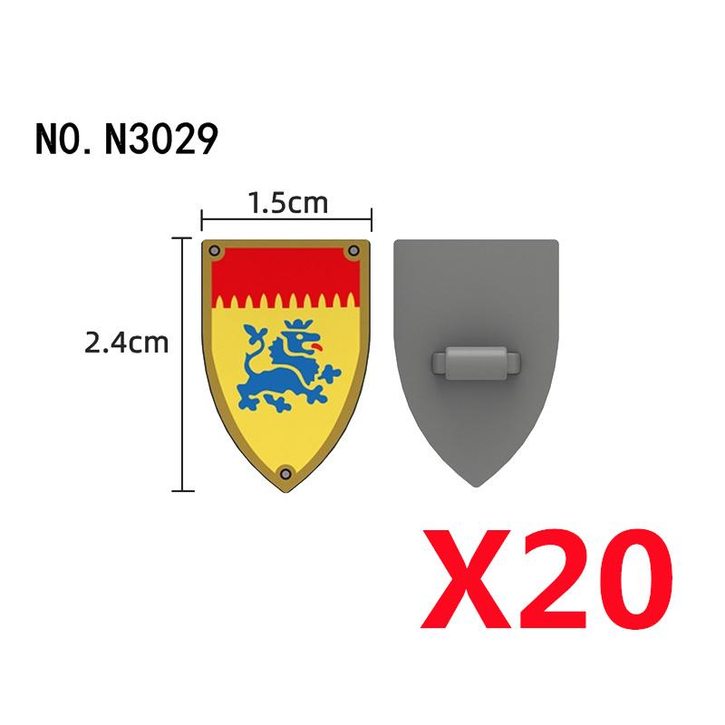 Medieval Castle Green Dragon Knight Building Blocks Figure Accessory Shield Vest Warhorse Cape Orc Flag Mount Wolf Toy Gift D123