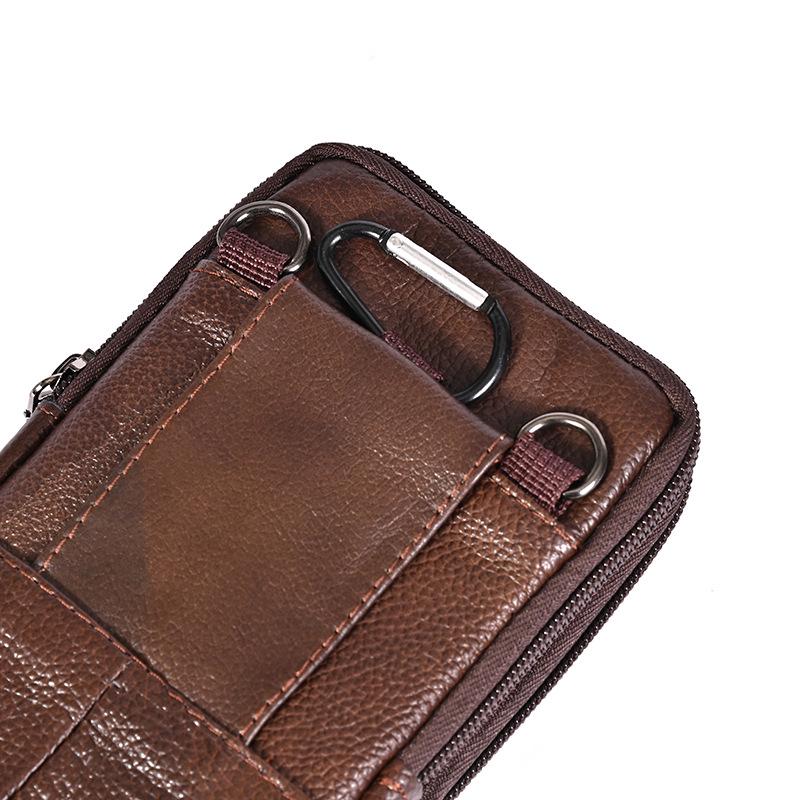 Мужская кожаная многофункциональная вертикальная поясная сумка для мобильного телефона для строительства и использования на открытом воздухе