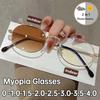 New Luxury Oval Frame Myopia Glasses Fashion Photochromic Myopia Glasses Hd Blue Light Blocking Color Changing Glasses