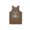 Anti-Wu Jiangzuo Style Printed Basketball Tank Top Men Tops Brown AAYR441-2