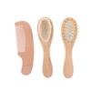 Soft Baby Hair Brush Comb Set For Newborn Wooden Handle Head Comfort Massager