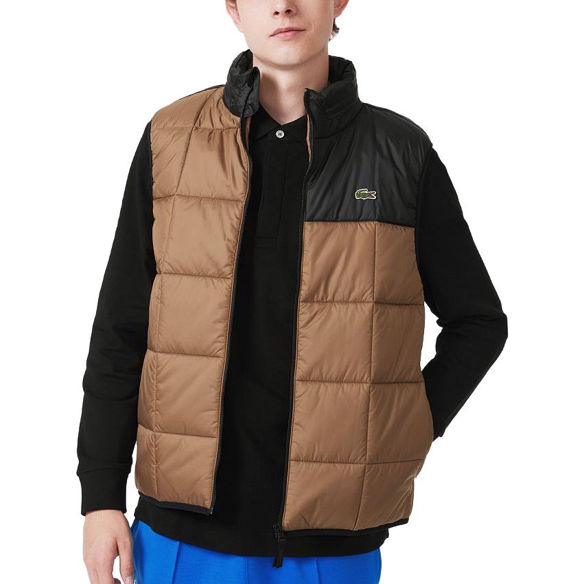 LACOSTE Vests Men's Black Brown Multicolor Stand Collar Moderate Other BH1585-QIN