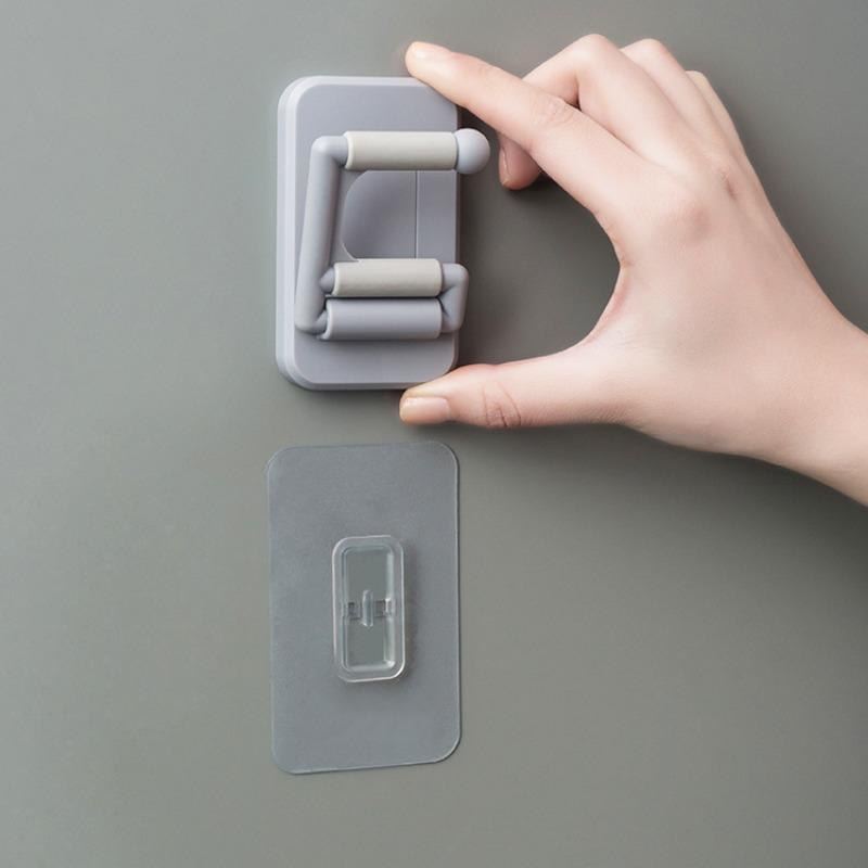 Настенный крючок без отверстий, зажим для швабры, многофункциональный складной белый крючок для хранения, бесшовный для швабры и веника