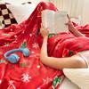 Christmas Throw Blanket Flannel Winter Holiday Bed Blanket Warm Fuzzy Plush Blanket Cozy Xmas Tree Stocking