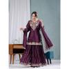 INDIAN PAKISTANI CHINNON SILK SHARARA SALWAR KAMEEZ SET WOMEN PARTY WEAR ETHNIC VFP-1884a
