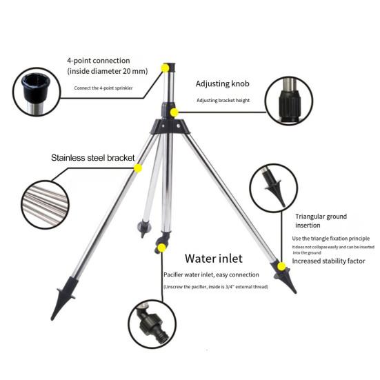 Ударный дождеватель на треноге с регулируемым вращением на 360 градусов, большой охват площади полива двора